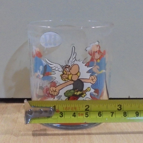 Asterix Abraracourcix & Barbe Rouge vintage Nutella promotional glass 1995 used