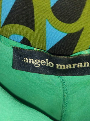 Angelo Marani silk dress used, turquoise, size small