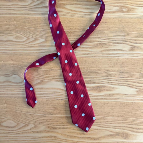 Vintage burgundy polka dot tie by Antsi