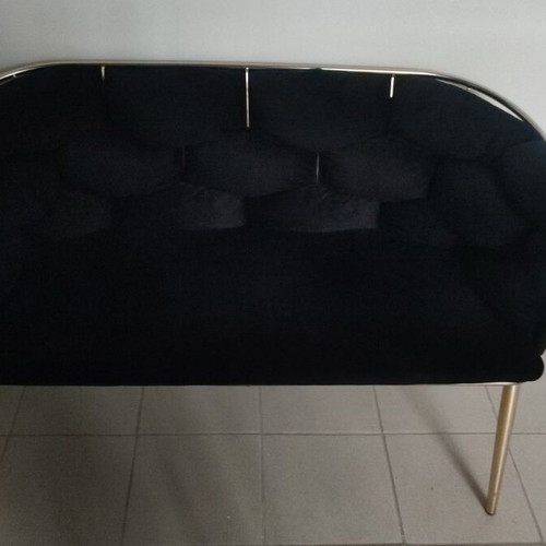 Black velvet sofa and two matching armchairs like new