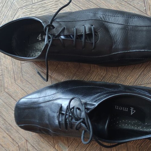 Leather shoes used, size 44, black, scarps/moccasins