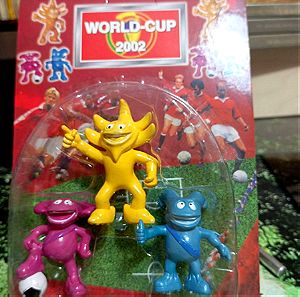 World-cup 2002 3 ποδοσφαιρικά  μασκότ 2002 φιγούρες Σφραγισμένο στο κουτί του