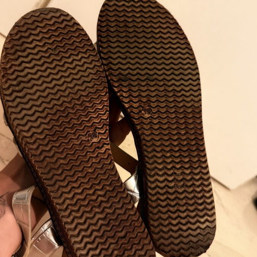 Sandals like new, size 38, brown and silver platform style