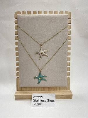 Stainless steel necklace new, multicolor