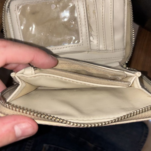 Stradivarius wallet used, beige
