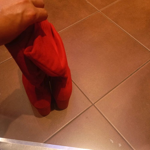 Castor boots like new, red, size 38
