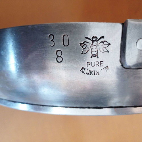 Aluminium frying pan used, collectible 50s–60s, 28 cm diameter