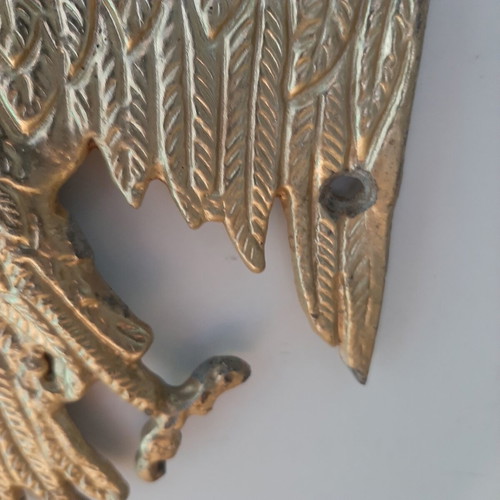 Metallic double-headed eagle coat of arms like new from old church