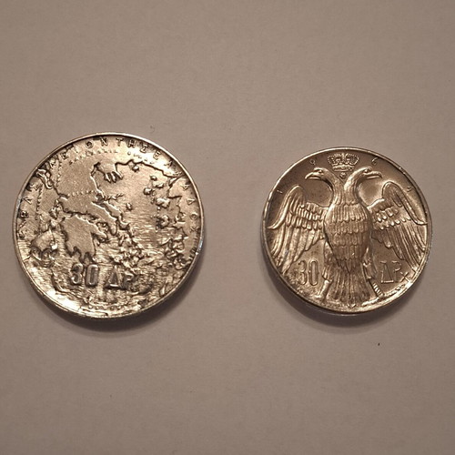 Greek Silver Commemorative Coins set like new, 30 Drachmas