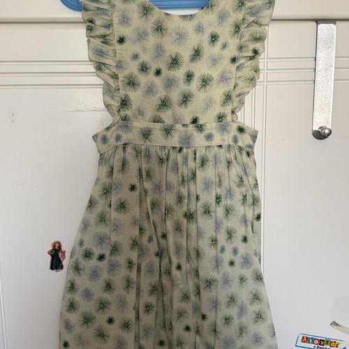 Backless dress like new, green and turquoise, size 128 cm for 8 years