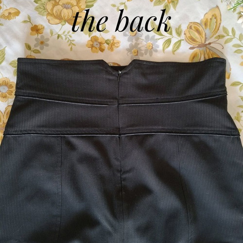 Pinstripe black skirt used, office style, small, Orsay