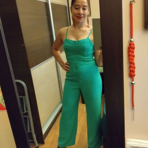 Mango jumpsuit small size, green