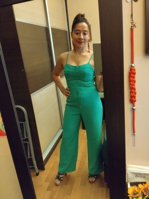Mango jumpsuit small size, green
