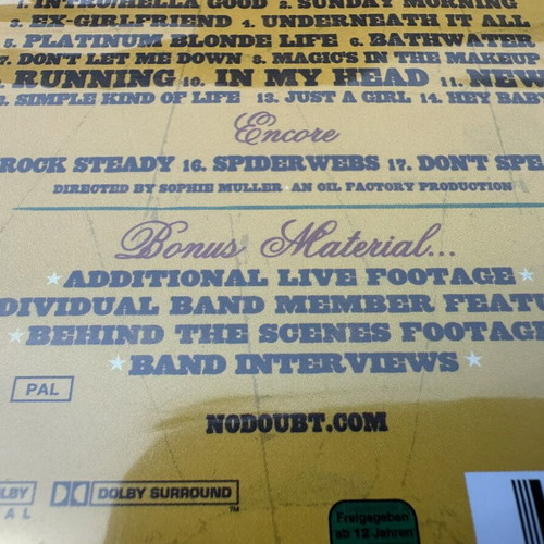 No Doubt Rock Steady Live DVD like new