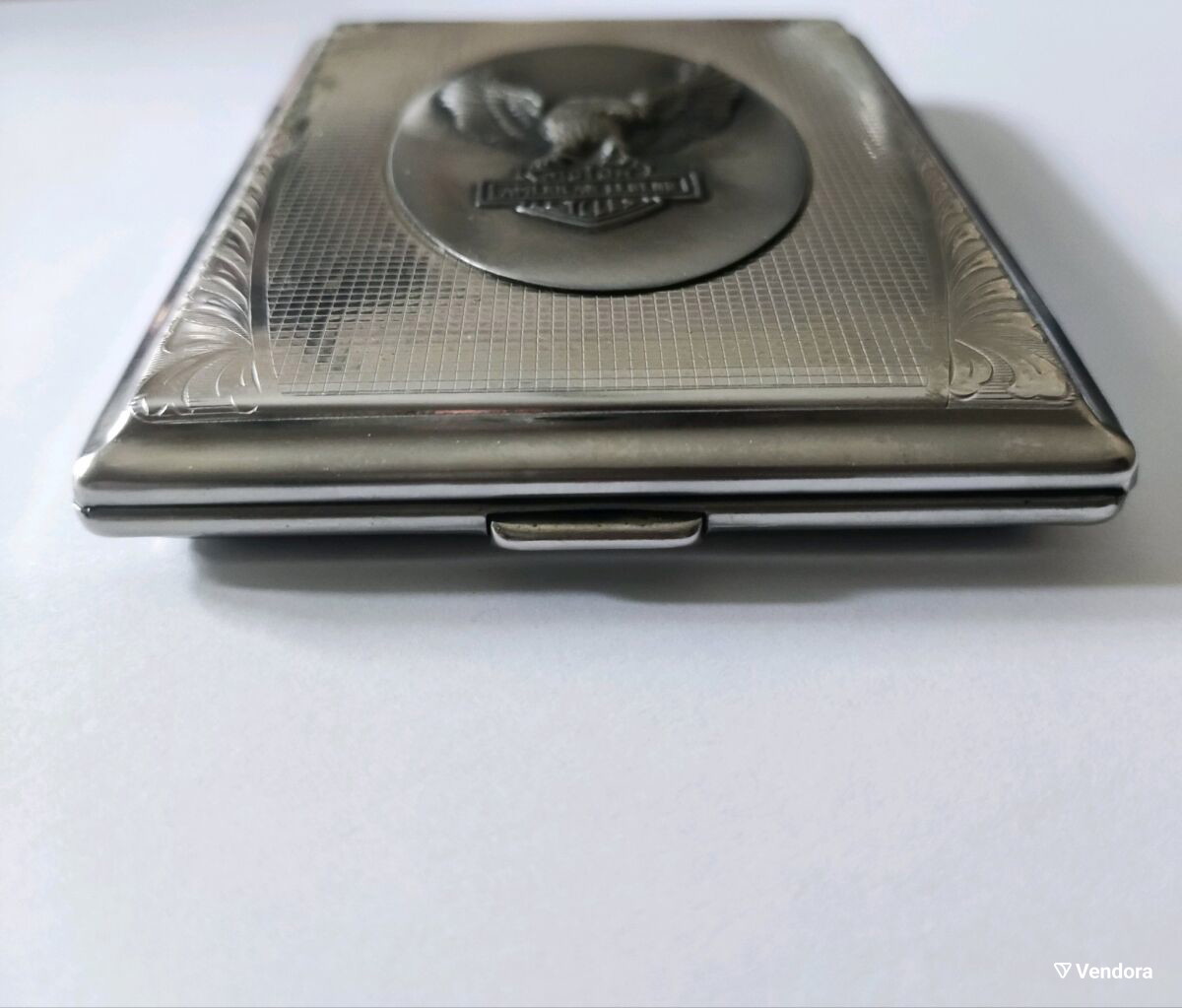 harley davidson metal cigarette case Rare Vintage Collectible Leather Ligther Holder Metal Cigarette Case - Skull