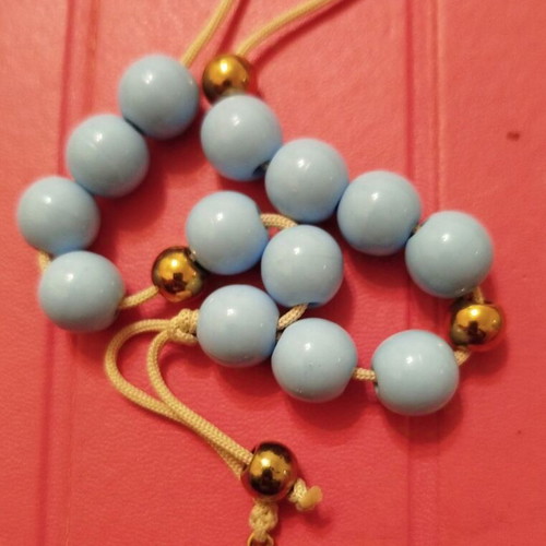 Decorative worry beads blue with an eye