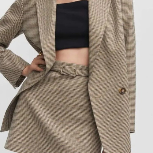 Mango skirt S-M like new, beige and brown with belt