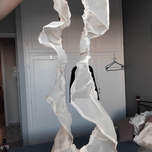 Set of two cream beige curtains