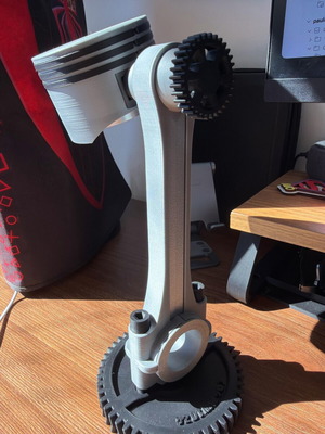 3D print φωτιστικό πιστόνι σαν καινούργιο, γκρι και μαύρο, τροφοδοσία USB