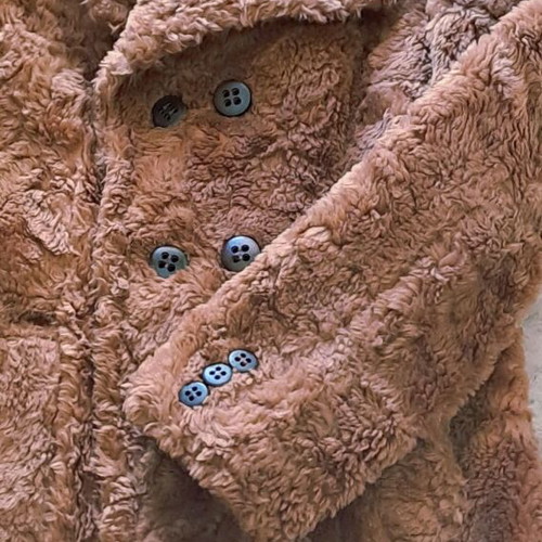 Achilleas vintage teddy coat unisex, used, brown