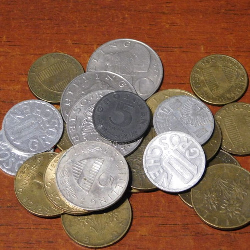 Austria coin collection used, 22 coins