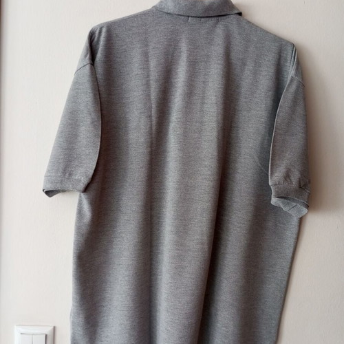 Grey polo-style shirt XL, men's cotton piqué