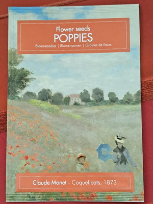 Claude Monet Coquelicots Art Postcard brand new with poppy seeds