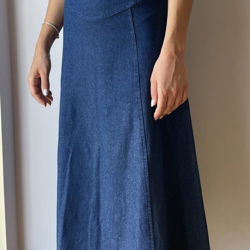 Cotton jean summer skirt new, size M 38 10, blue