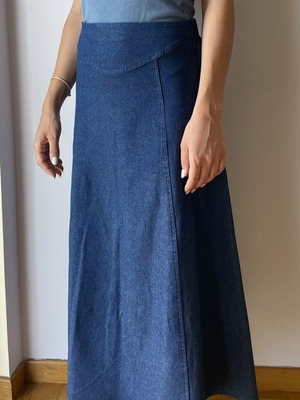 Cotton jean summer skirt new, size M 38 10, blue