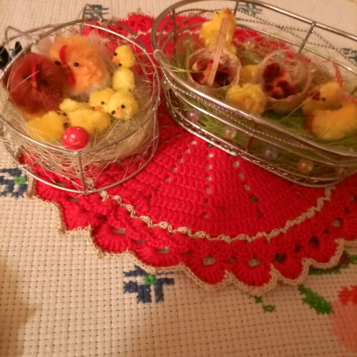 Two small iron Easter baskets like new