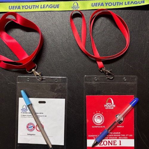Olympiacos Youth League 2024-25 used package with 2 passes and official lanyard