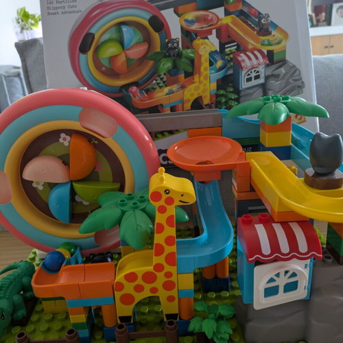 Large Building Blocks Set like new with slides and balls
