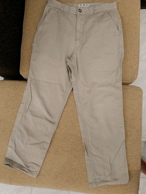 Men's beige fabric pants I.N.C. used size 33/34