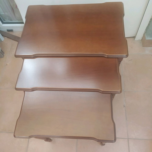 Three wooden side tables for living room like new