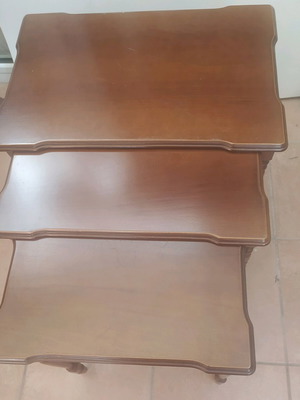 Three wooden side tables for living room like new