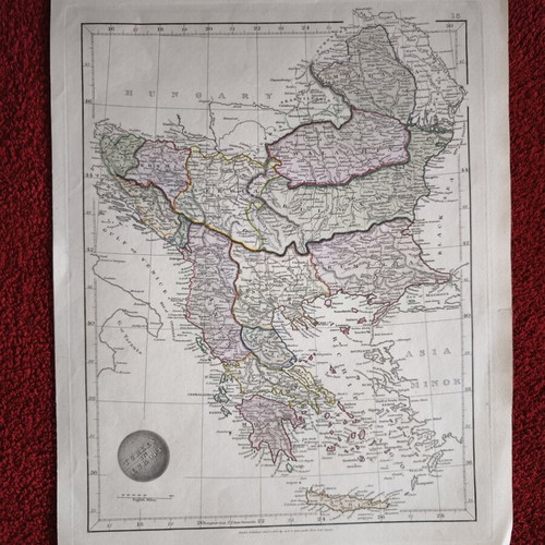 Ottoman Empire 19th Century Map used, Turkey in Europe