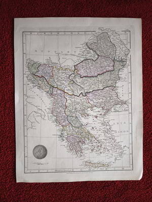 Ottoman Empire 19th Century Map used, Turkey in Europe
