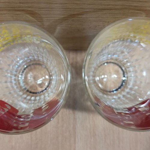 J&B Scotch Whisky set of two old promotional glasses like new
