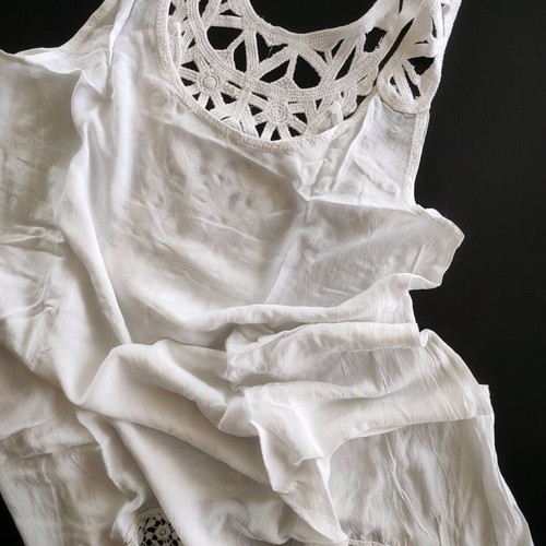 Boho white crochet top/dress like new, summer tunic