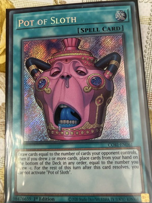 YGO Pot of Sloth CORI secret rare card
