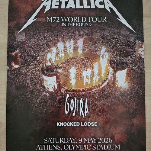 Metallica Athens Olympic Stadium 9 May 2026 Poster used 49x34 cm