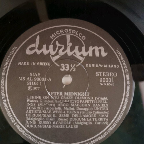 After Midnight vinyl used