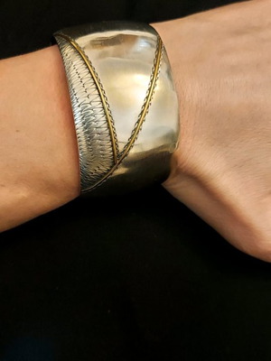 Silver wide bracelet