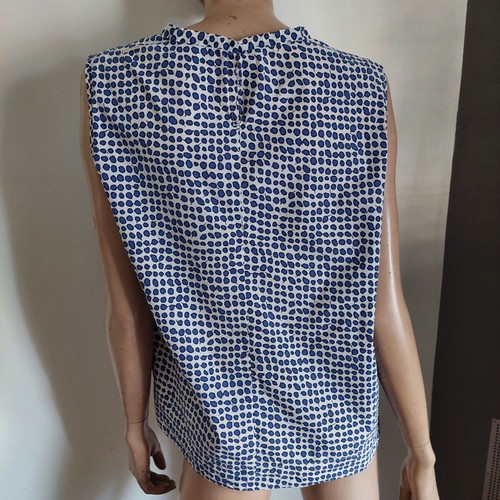 Max Mara sleeveless top blue and white XL