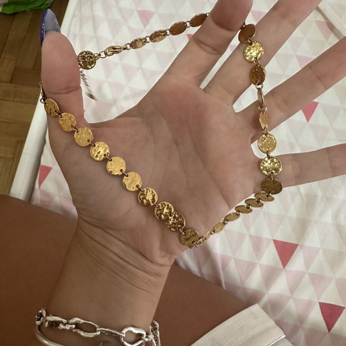 Stainless steel necklace, gold tone