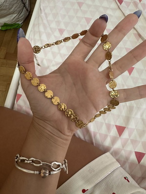 Stainless steel necklace, gold tone