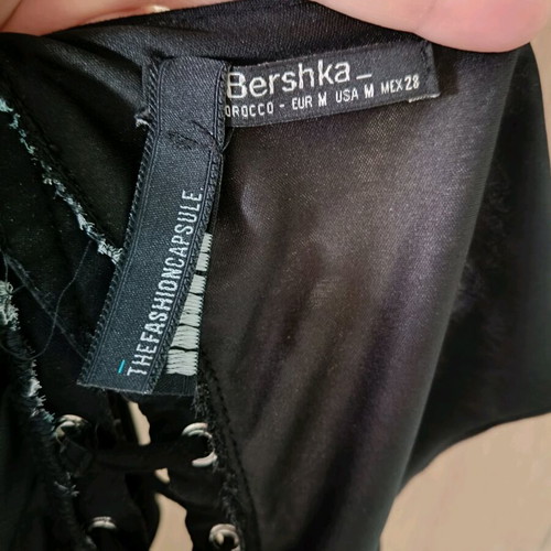 Bershka summer asymmetric dress size medium like new, black