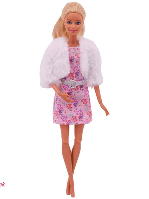 Pop Pink doll dress with fur bolero new