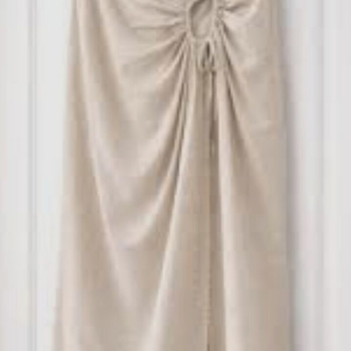 Linen midi skirt like new, beige, Pink Woman, size S