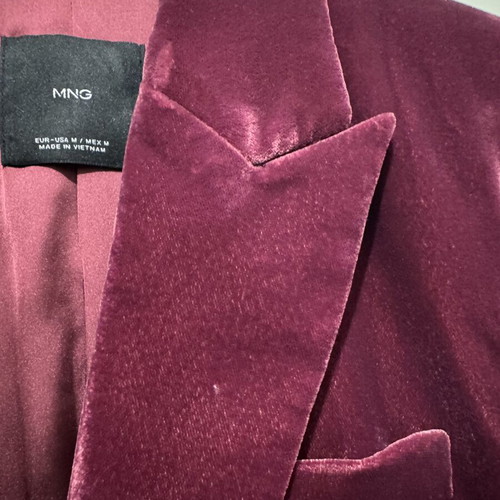 Mango Velvet Blazer like new, magenta color